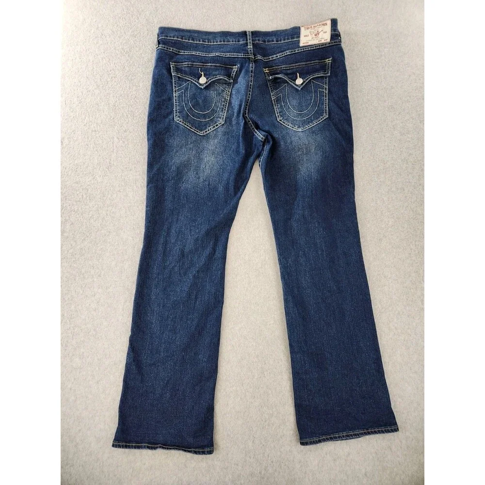 True Religion Billy Jeans 38 Flap T Snap Bootcut Relaxed‎ Stretch 42 40x34